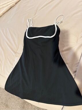 Black Athletic Dress with White Piping